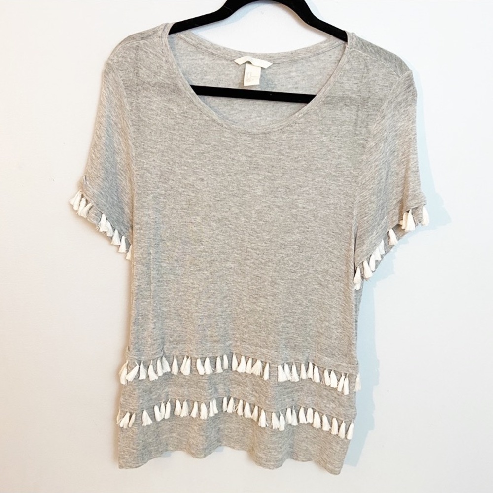 H&M | Gray Tassel fringe shirt